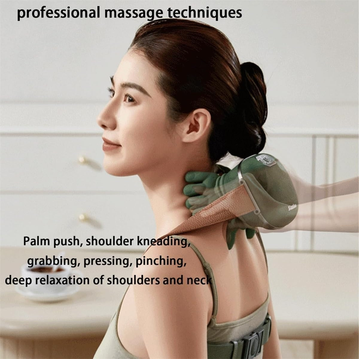 Smart Finger Pressure Neck Massager – Electric Deep Kneading Heated Back & Shoulder Massager | Pain Relief Relaxation Device for Home, Office & Car